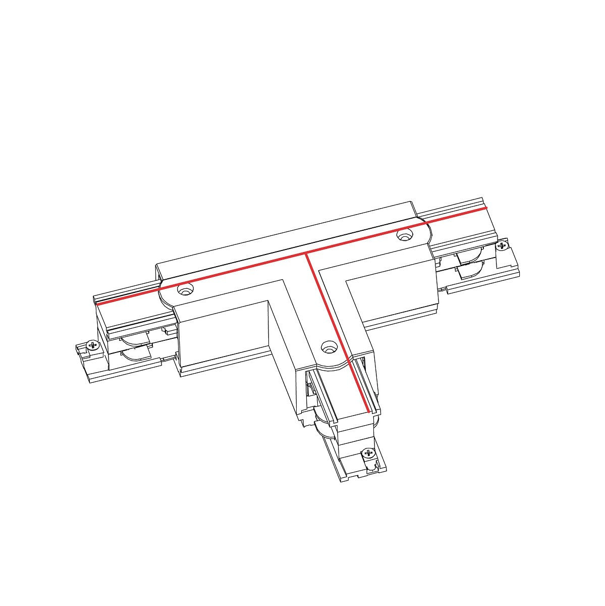 Nowodvorski System szynowy CTLS POWER T CONNECTOR, LEFT 1 (T-L1) 3-obwodowy CTLS 16A, 3,7kVA - Tworzywo sztuczne - Biały 8243
