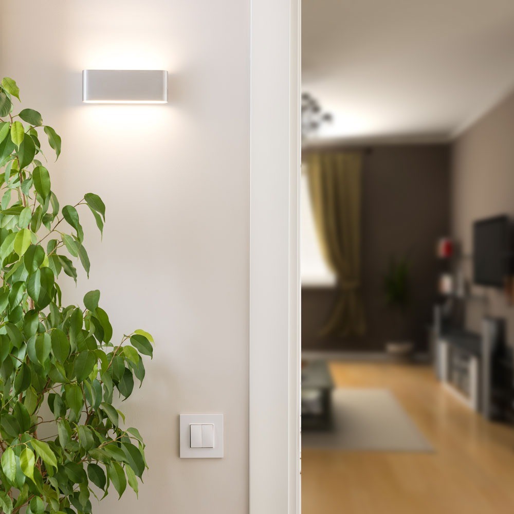12W Lampa ścienna LED / Kierunek: Góra-Dół / Barwa:3000K / Obudowa: Szara