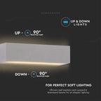 12W Lampa ścienna LED / Kierunek: Góra-Dół / Barwa:3000K / Obudowa: Szara
