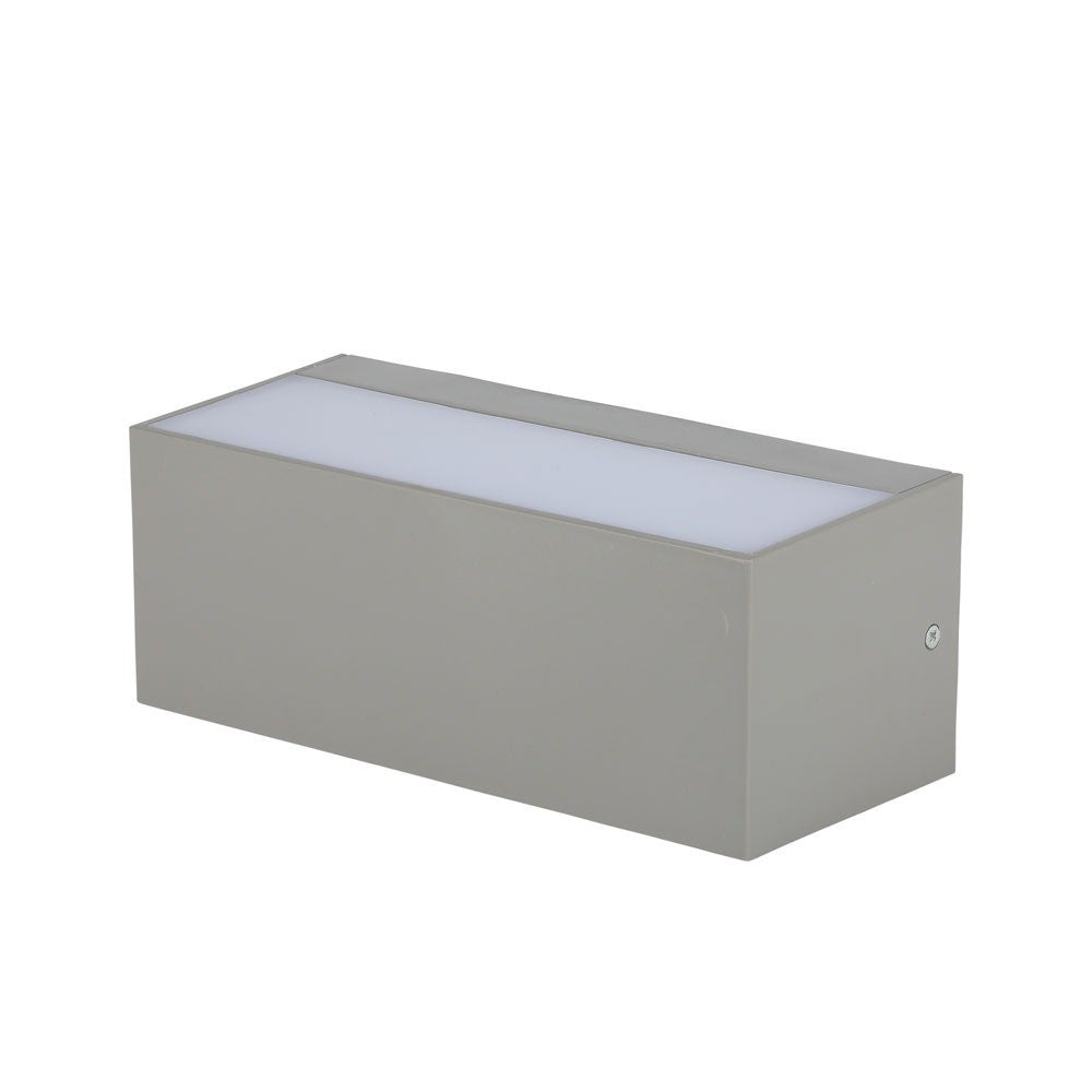 12W Lampa ścienna LED / Kierunek: Góra-Dół / Barwa:6400K / Obudowa: Szara