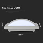 12W Lampa ścienna LED / Barwa:6400K / Obudowa: Szara