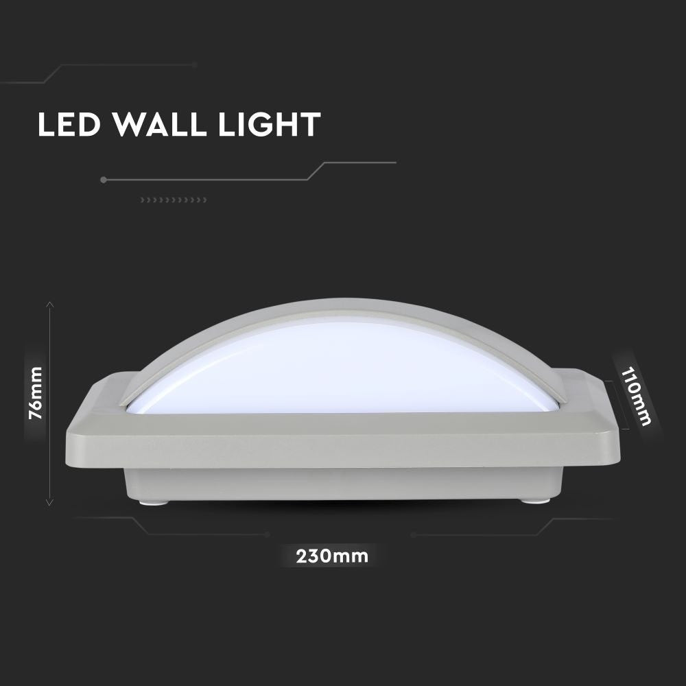 12W Lampa ścienna LED / Barwa:4000K / Obudowa: Szara
