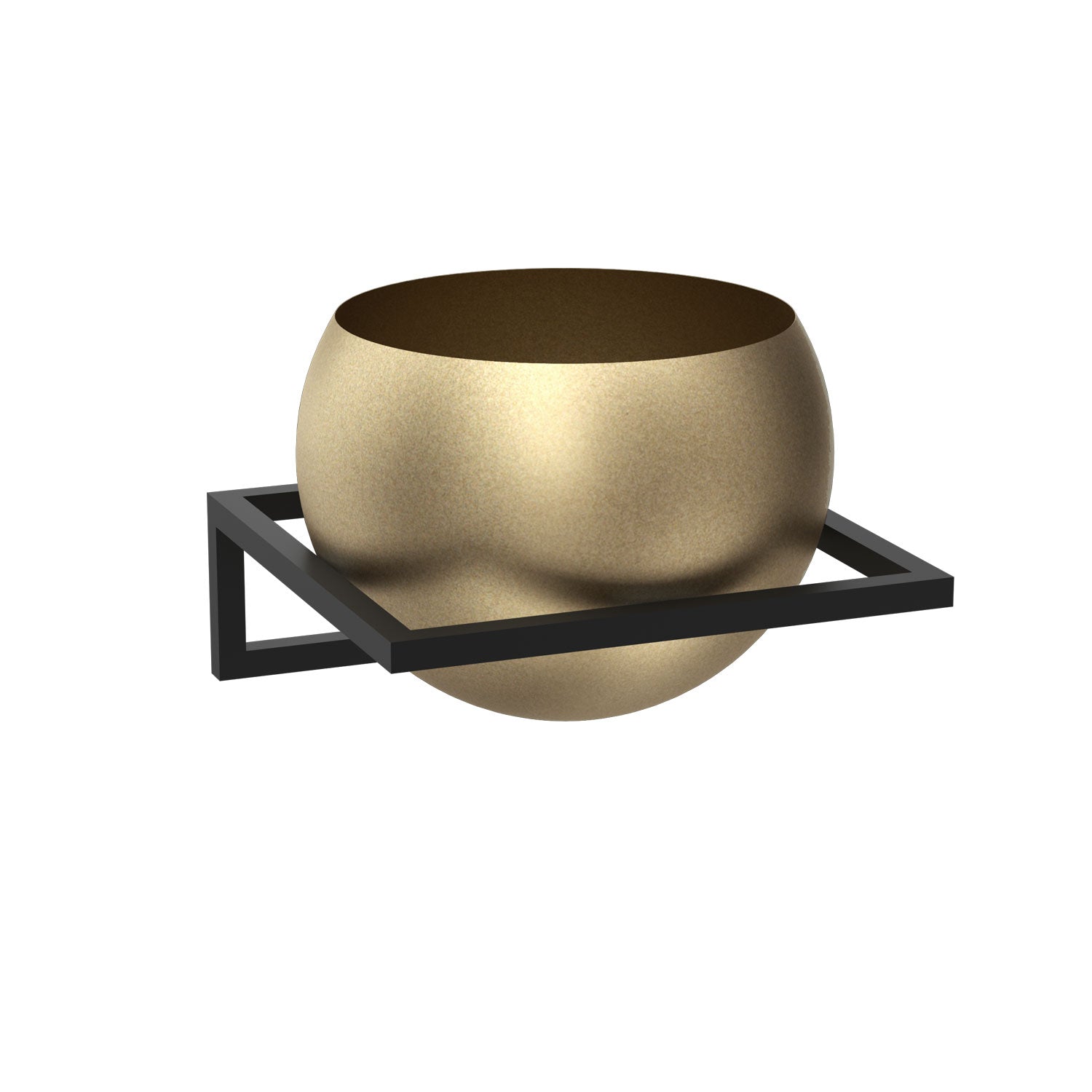 wall mounted flower hanger black with gold round pot ….x290x290