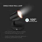 6W Kinkiet LED / Barwa: 3000K / Czarny - Pierścień miedź