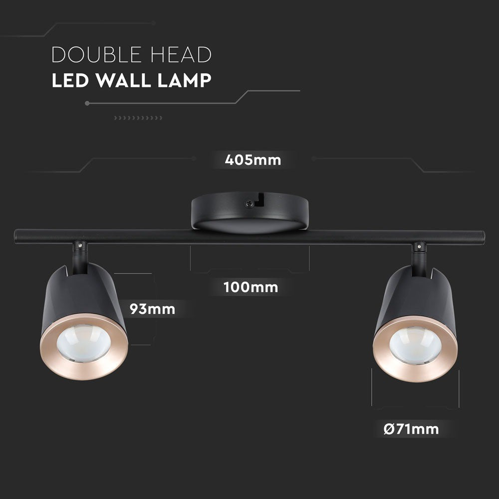 12W Lampa sufitowa / Barwa:4000K / Czarny - Pierścień miedź