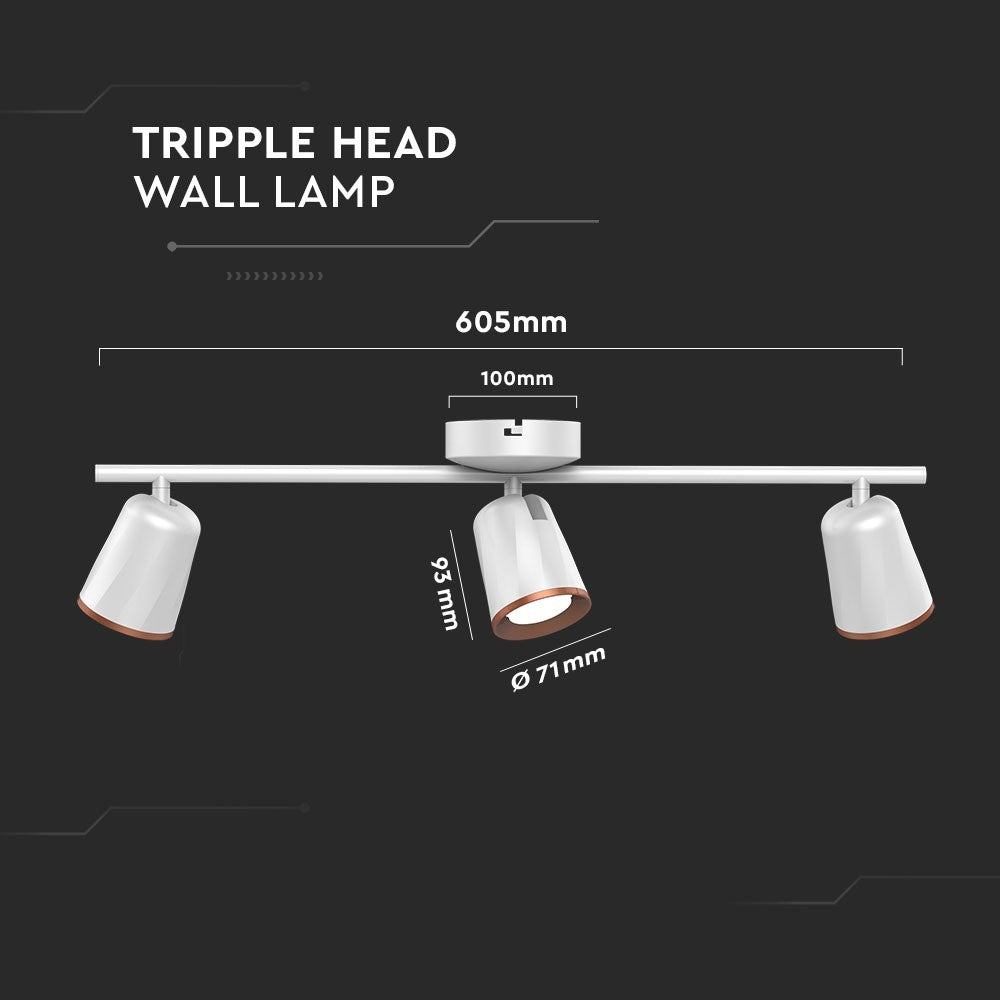 18W Lampa sufitowa / Barwa:3000K / Biały - Pierścień miedź