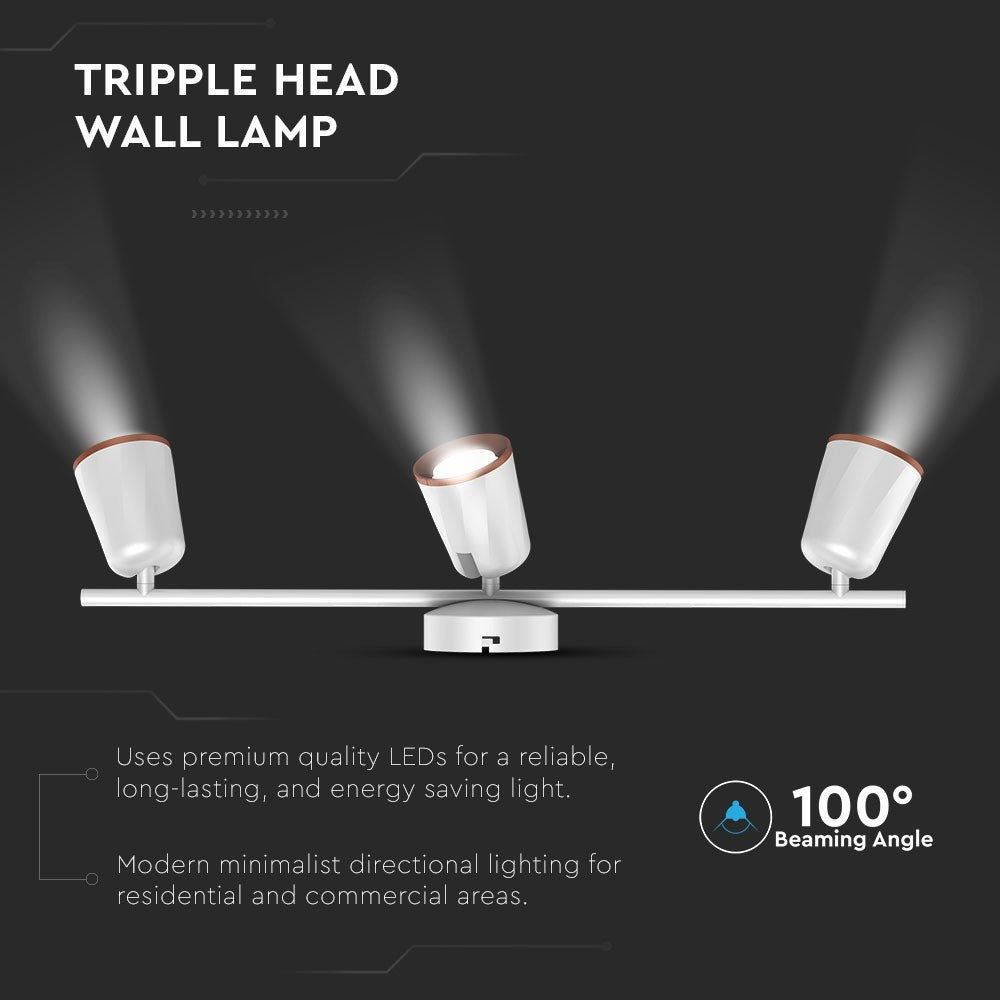 18W Lampa sufitowa / Barwa:3000K / Biały - Pierścień miedź