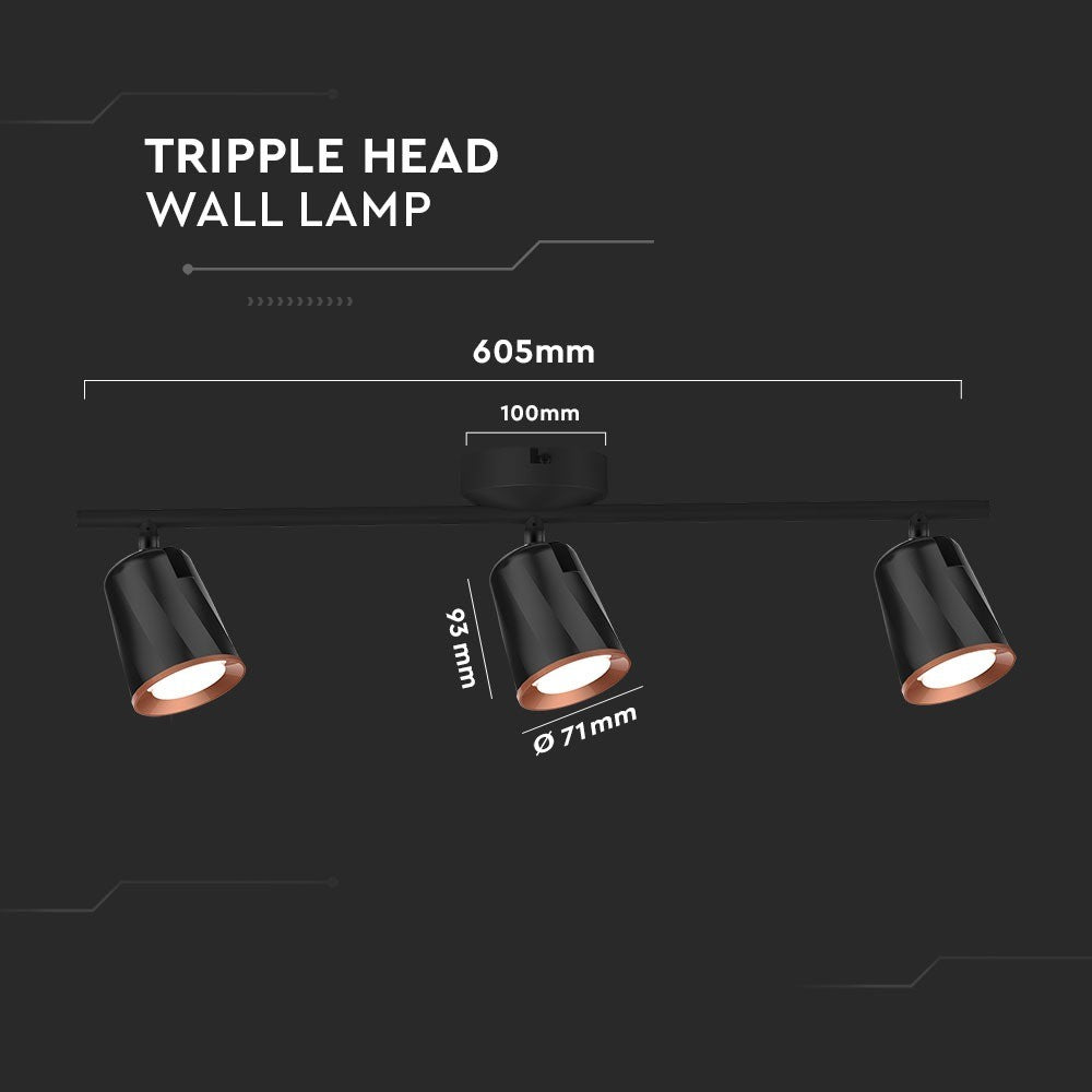 18W Lampa sufitowa / Barwa:4000K / Czarny - Pierścień miedź