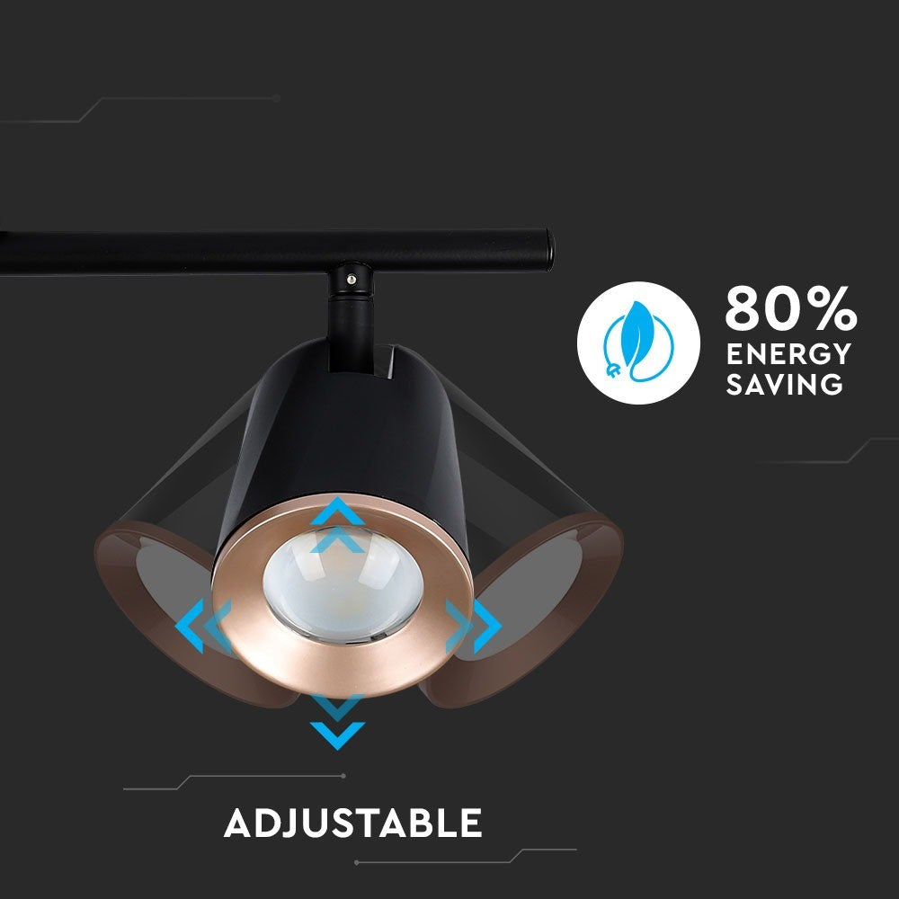 18W Lampa sufitowa / Barwa:4000K / Czarny - Pierścień miedź