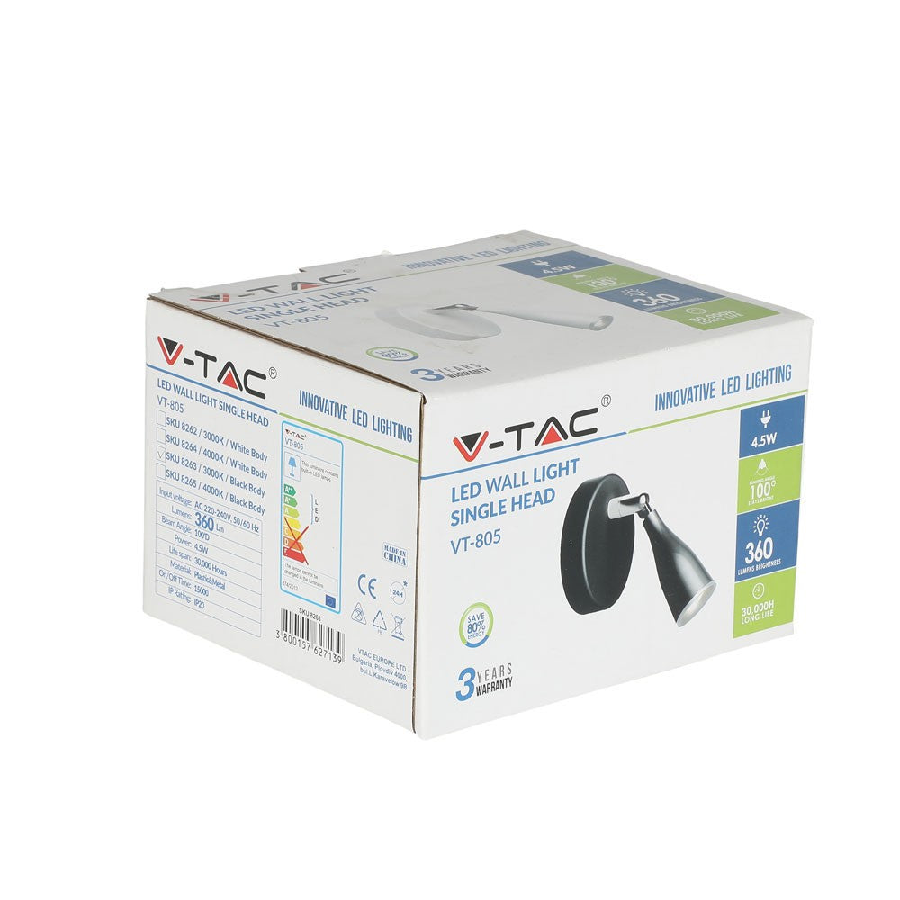 4.5W Kinkiet LED / Barwa:4000K / Biały