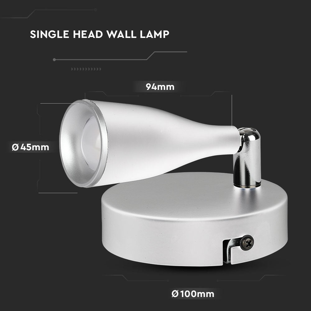 4.5W Kinkiet LED / Barwa:4000K / Biały