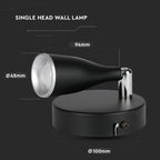 4.5W Kinkiet LED / Barwa:3000K / Czarny