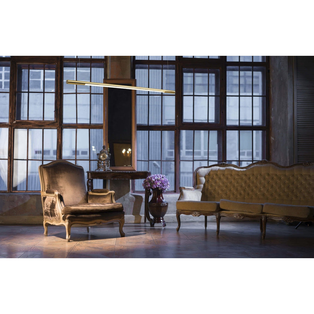 Maxlight Lampa wisząca Organic Horizon 100cm - Stal nierdzewna + akryl - Złoty P0356
