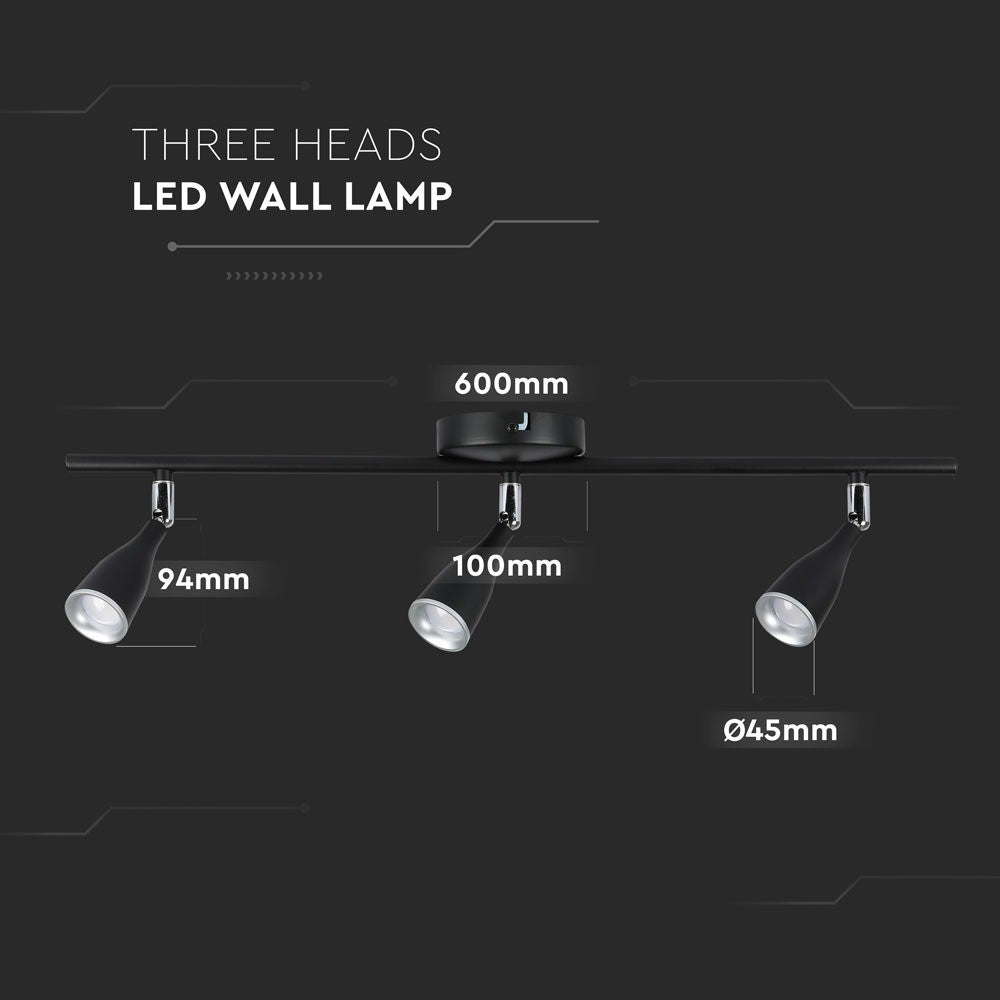 13.5W Lampa sufitowa / Barwa:3000K / Czarny