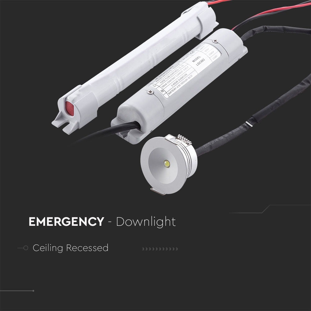 3W Oprawa awaryjna LED DOWNLIGHT / Barwa:5500K