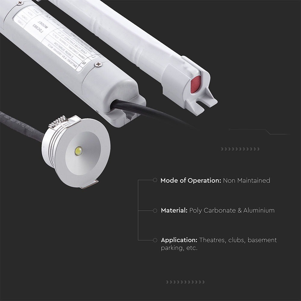 3W Oprawa awaryjna LED DOWNLIGHT / Barwa:5500K