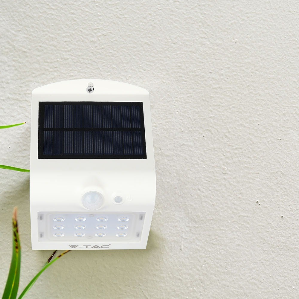 1.5W Lampa solarna ścienna / Trójkąt / Barwa:4000K / Obudowa: Biały + Czarny