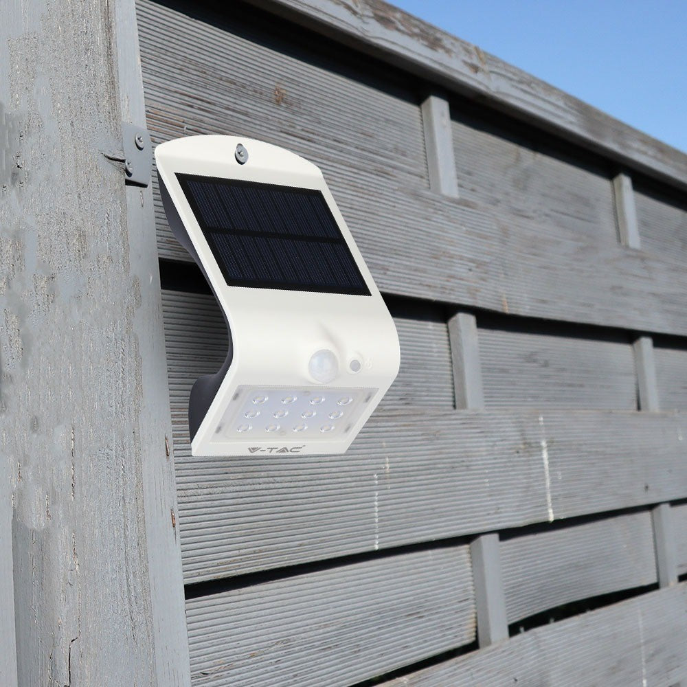 1.5W Lampa solarna ścienna / Trójkąt / Barwa:4000K / Obudowa: Biały + Czarny