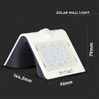 1.5W Lampa solarna ścienna / Trójkąt / Barwa:4000K / Obudowa: Biały + Czarny