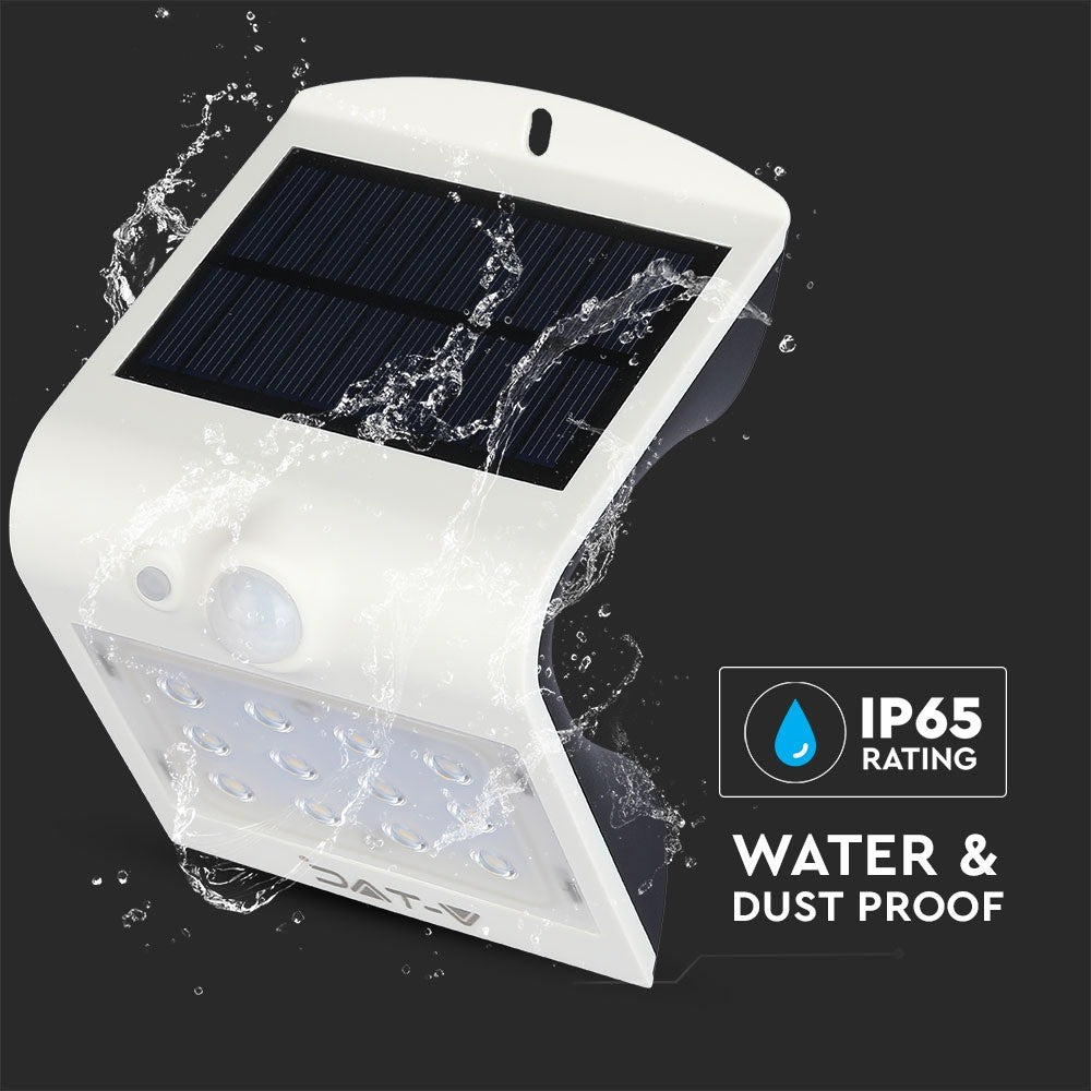 1.5W Lampa solarna ścienna / Trójkąt / Barwa:4000K / Obudowa: Biały + Czarny