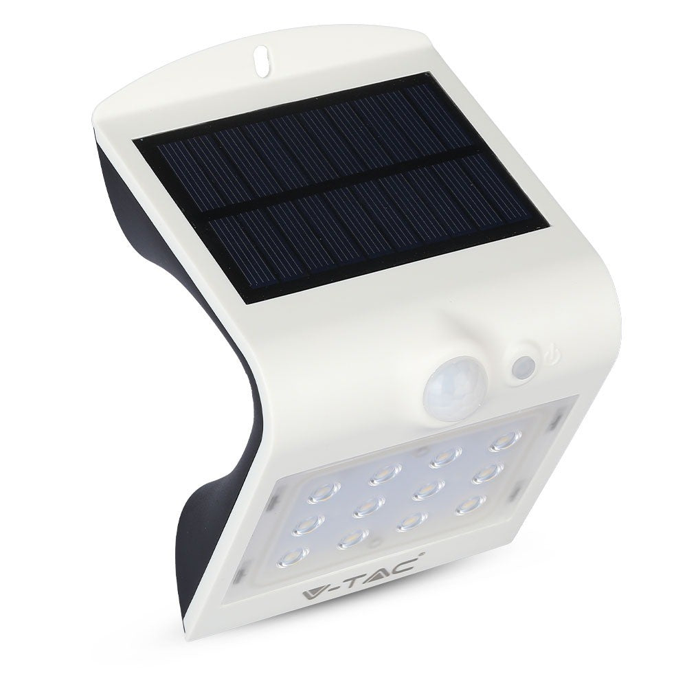 1.5W Lampa solarna ścienna / Trójkąt / Barwa:4000K / Obudowa: Biały + Czarny