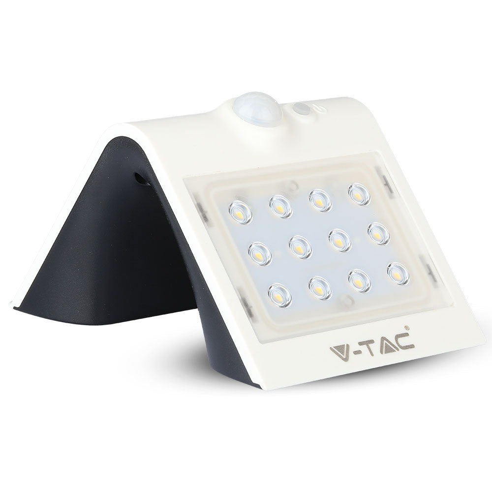 1.5W Lampa solarna ścienna / Trójkąt / Barwa:4000K / Obudowa: Biały + Czarny