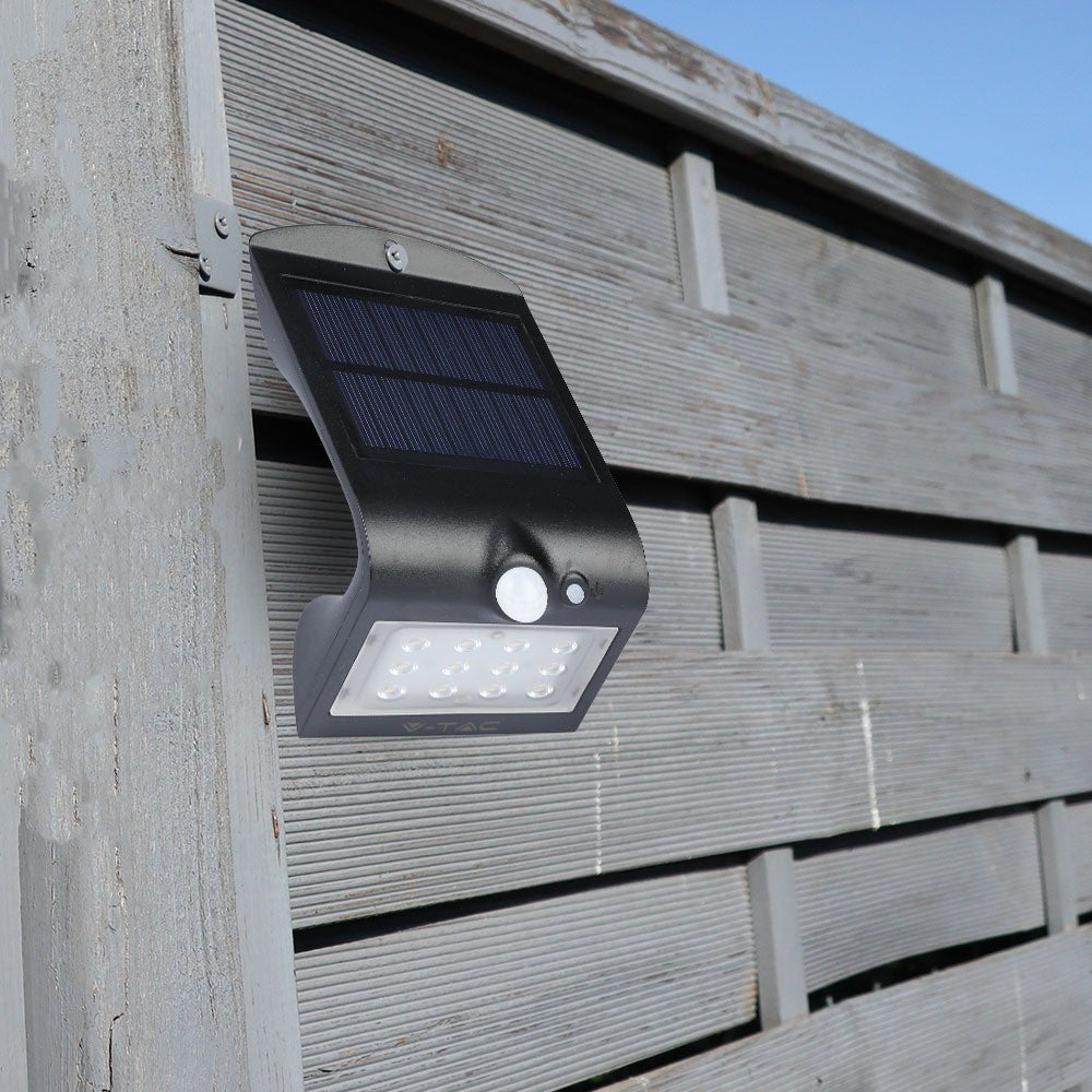 1.5W Lampa solarna ścienna / Trójkąt / Barwa:4000K / Obudowa: Czarny + Czarny