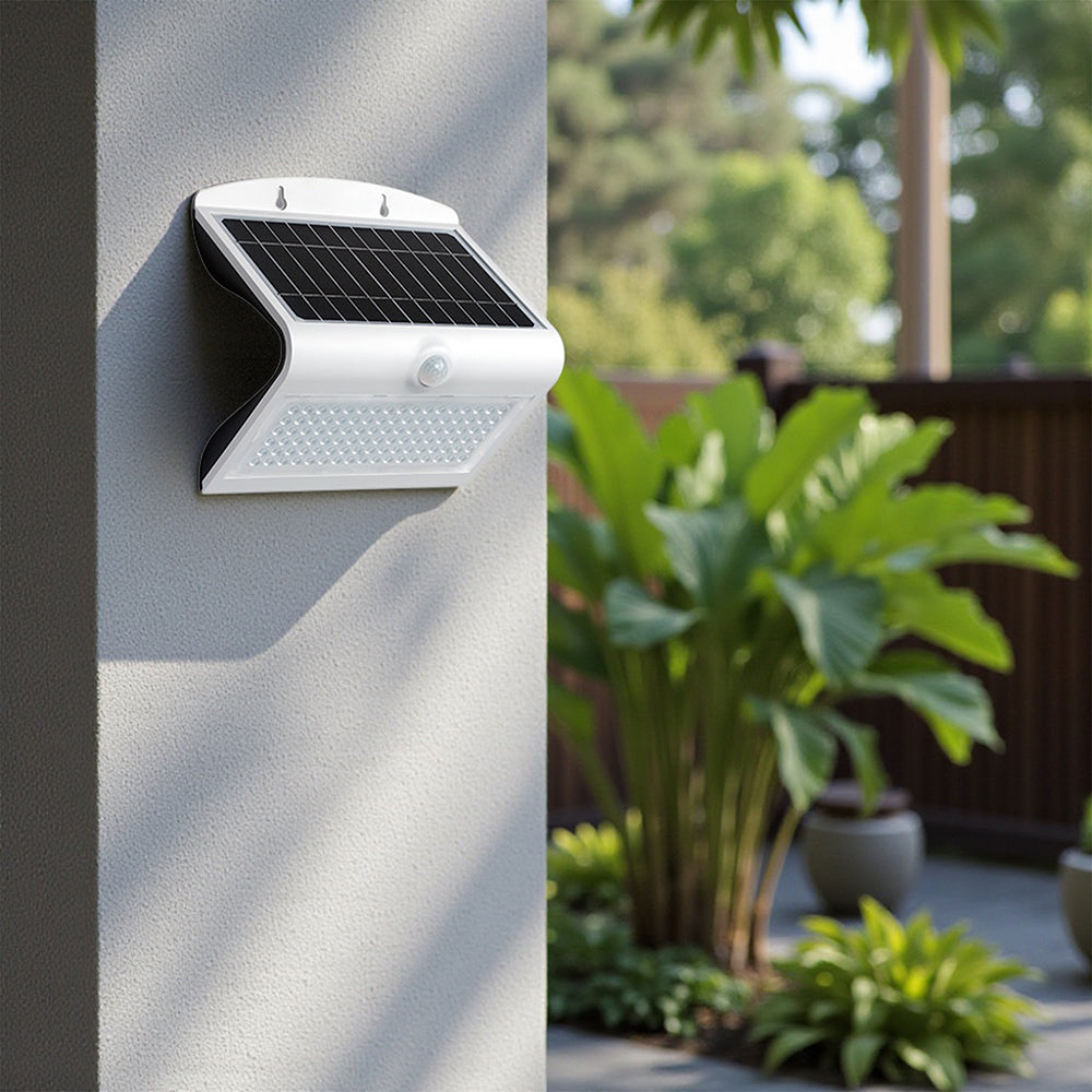 7W Lampa solarna ścienna / Trójkąt / Barwa:4000K / Obudowa: Biały + Czarny