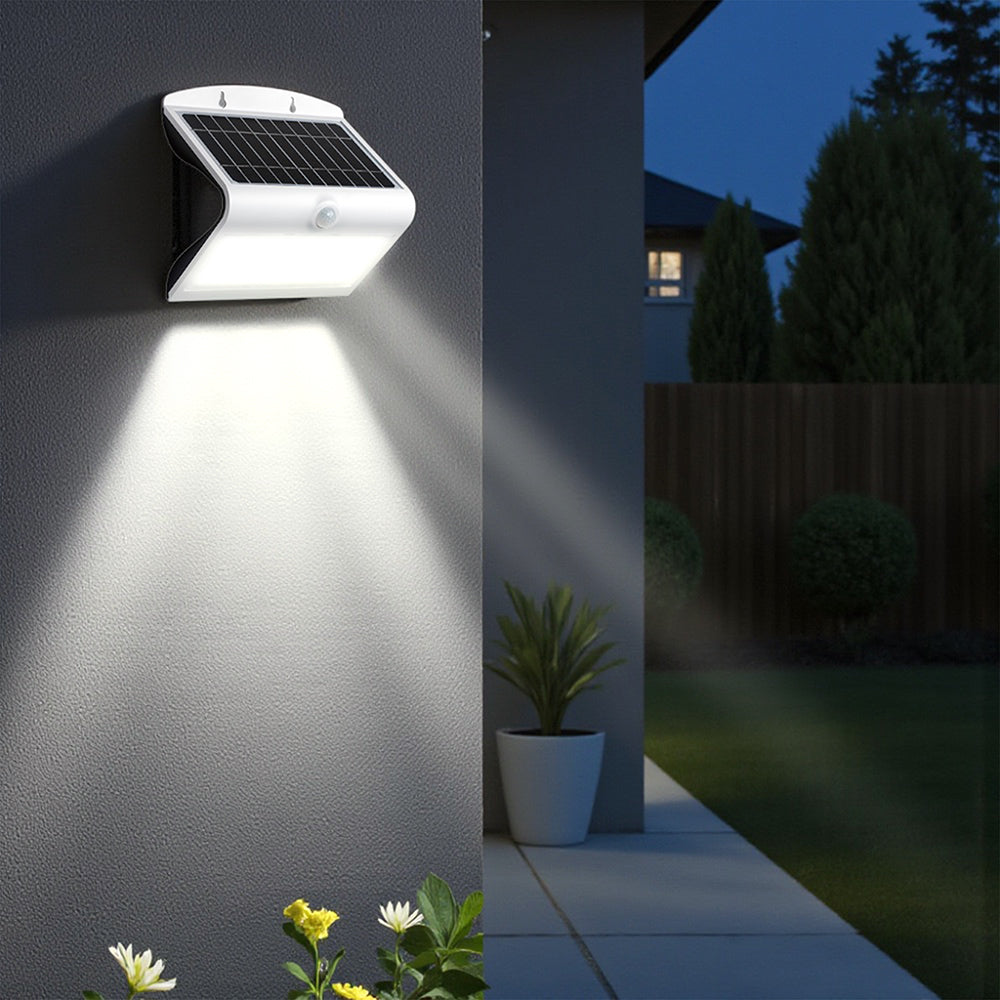 7W Lampa solarna ścienna / Trójkąt / Barwa:4000K / Obudowa: Biały + Czarny