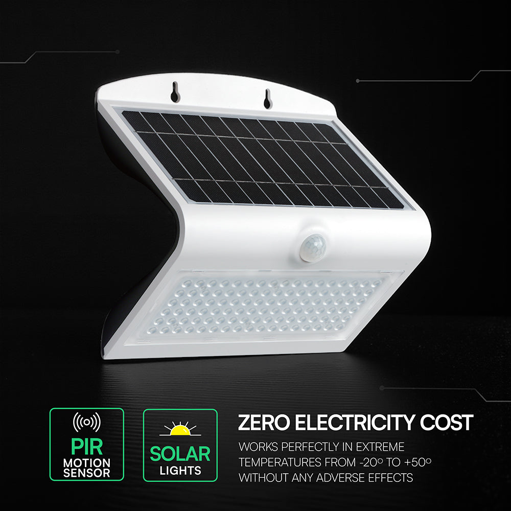 7W Lampa solarna ścienna / Trójkąt / Barwa:4000K / Obudowa: Biały + Czarny