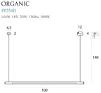 Maxlight Lampa wisząca Organic Horizon 100cm - Stal nierdzewna + akryl - Czarny P0354D