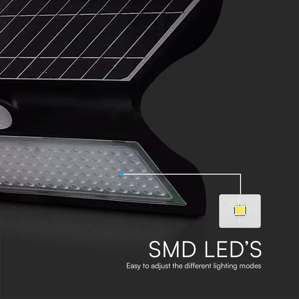 7W Lampa solarna ścienna / Trójkąt / Barwa:4000K / Obudowa: Czarny + Czarny
