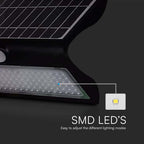 7W Lampa solarna ścienna / Trójkąt / Barwa:4000K / Obudowa: Czarny + Czarny