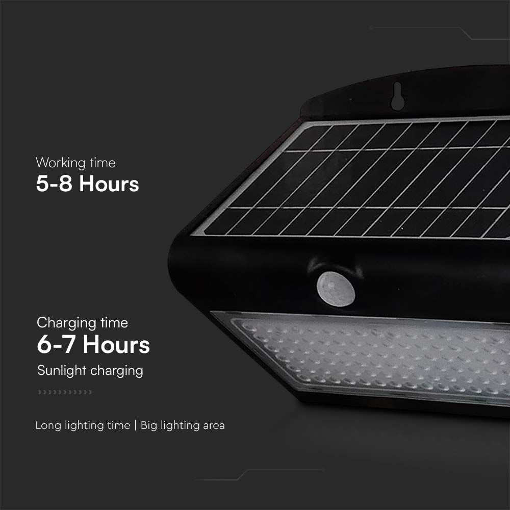 7W Lampa solarna ścienna / Trójkąt / Barwa:4000K / Obudowa: Czarny + Czarny