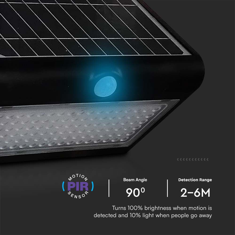 7W Lampa solarna ścienna / Trójkąt / Barwa:4000K / Obudowa: Czarny + Czarny