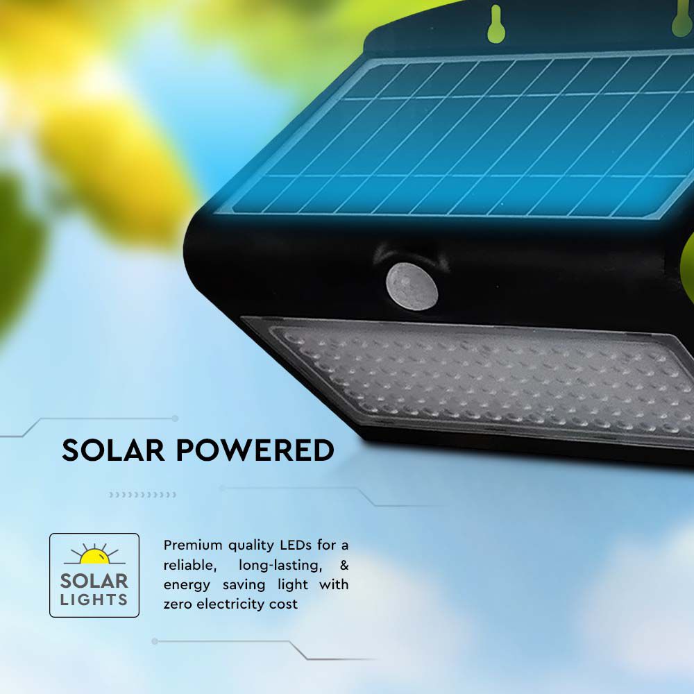 7W Lampa solarna ścienna / Trójkąt / Barwa:4000K / Obudowa: Czarny + Czarny
