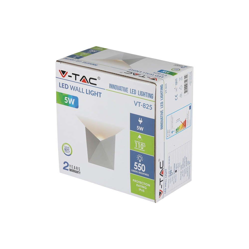 5W Lampa ścienna LED / Barwa:4000K / Obudowa: Biała