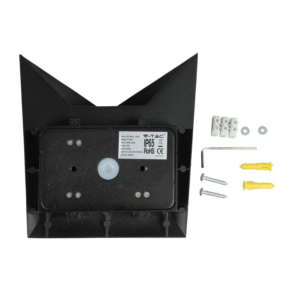 5W Lampa ścienna LED / Barwa:3000K / Obudowa: Czarna