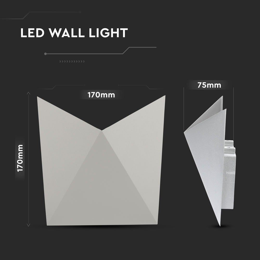 5W Lampa ścienna LED / Barwa:4000K / Obudowa: Szara