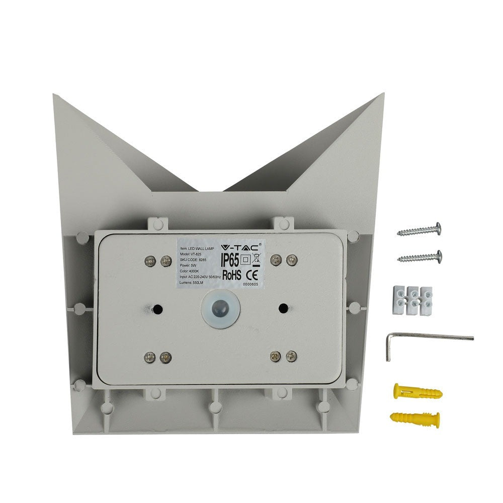 5W Lampa ścienna LED / Barwa:4000K / Obudowa: Szara