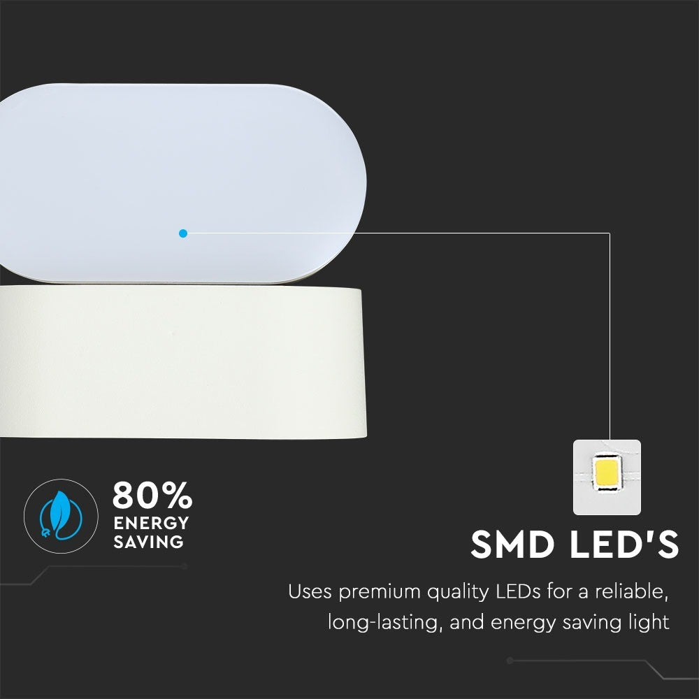6W Lampa ścienna LED / Barwa:4000K / Obudowa: Biała