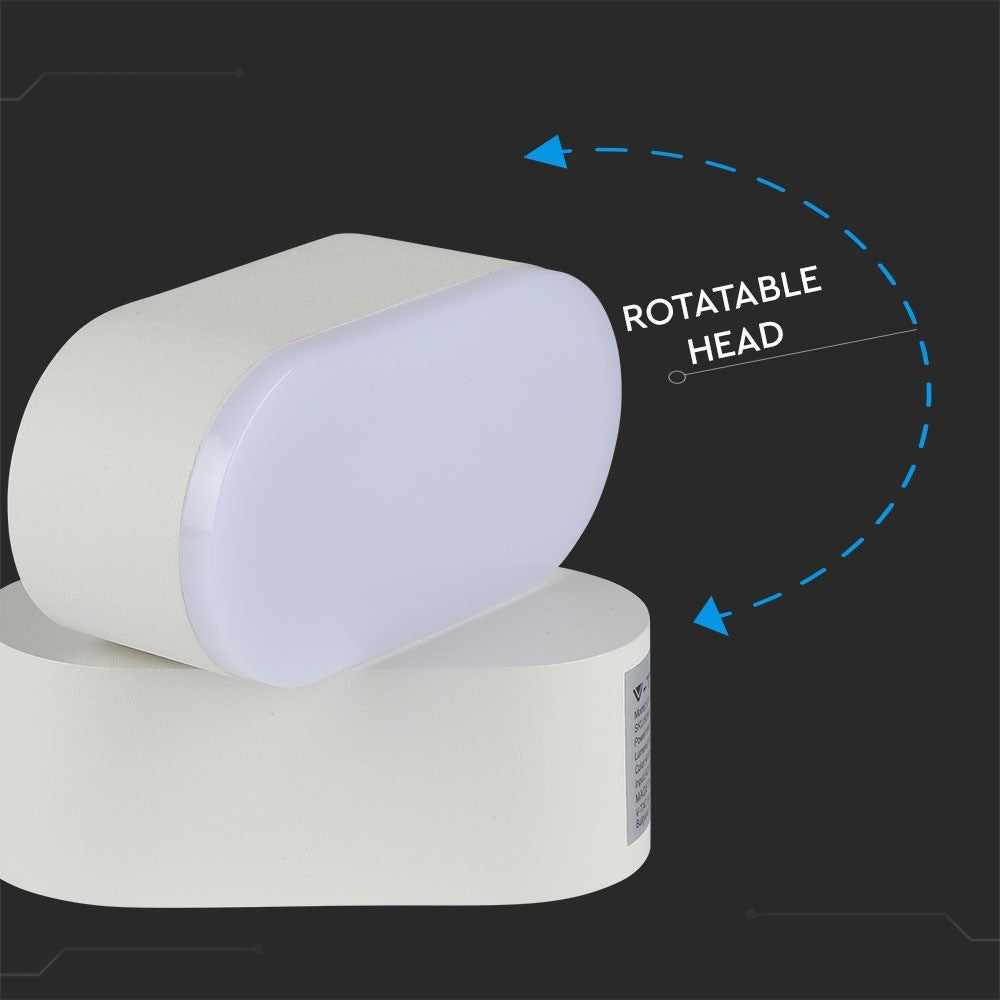 6W Lampa ścienna LED / Barwa:3000K / Obudowa: Biała