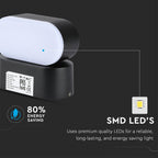 6W Lampa ścienna LED / Barwa:3000K / Obudowa: Czarna