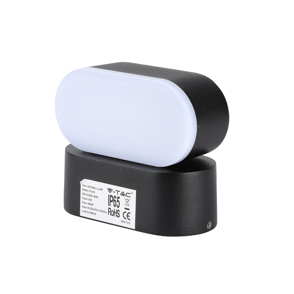 6W Lampa ścienna LED / Barwa:4000K / Obudowa: Czarna