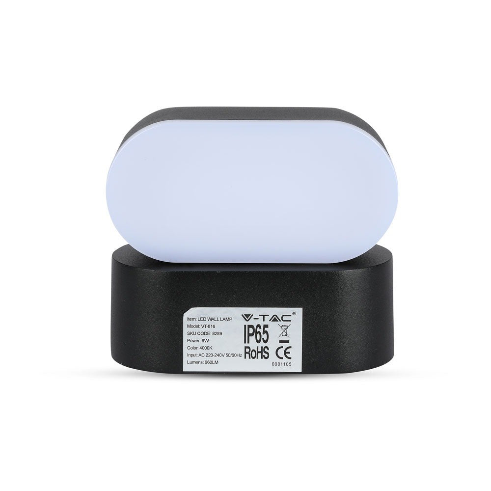 6W Lampa ścienna LED / Barwa:4000K / Obudowa: Czarna