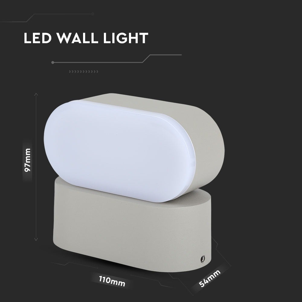 6W Lampa ścienna LED / Barwa:3000K / Obudowa: Szara