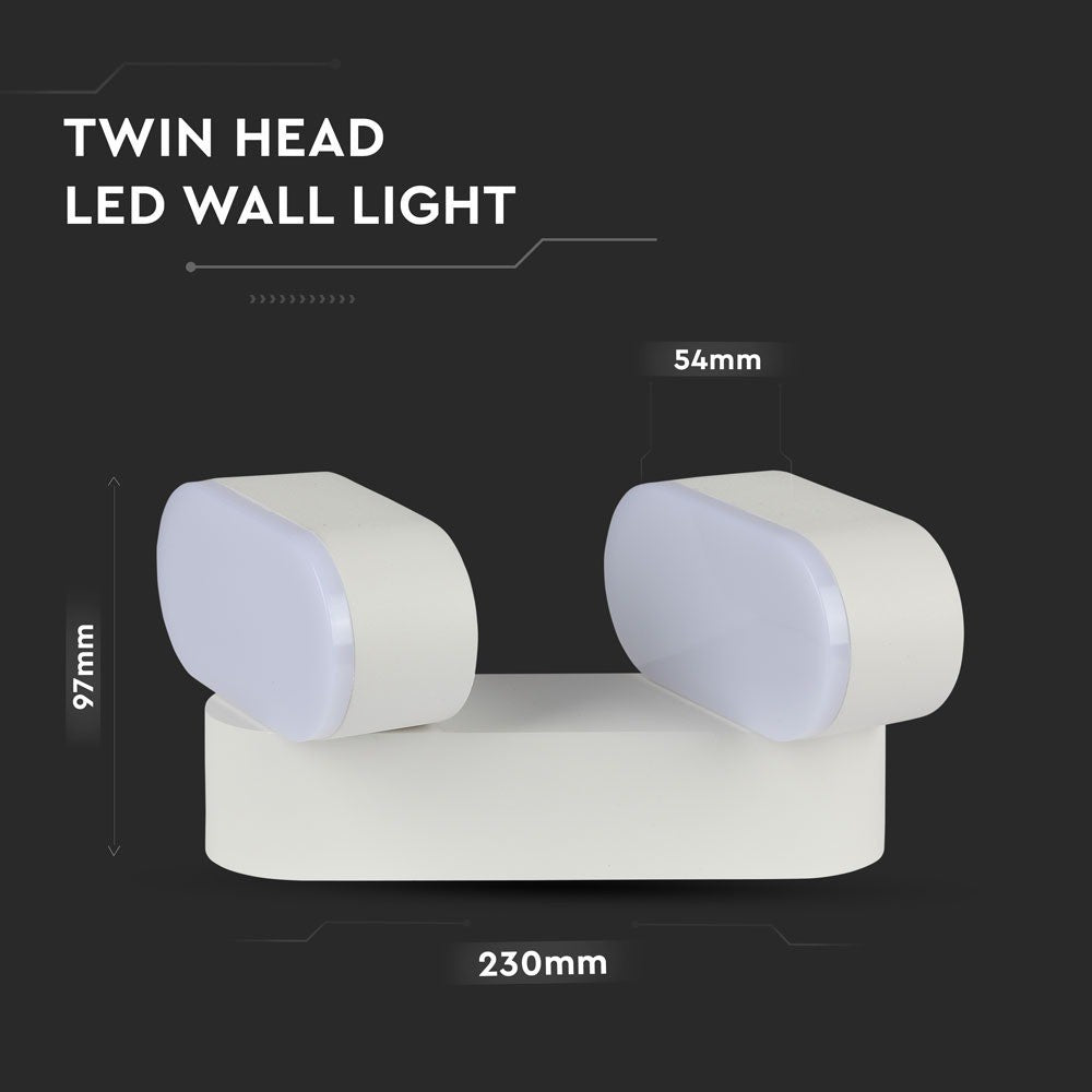 12W Lampa ścienna LED / Barwa:3000K / Obudowa: Biała