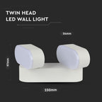 12W Lampa ścienna LED / Barwa:3000K / Obudowa: Biała