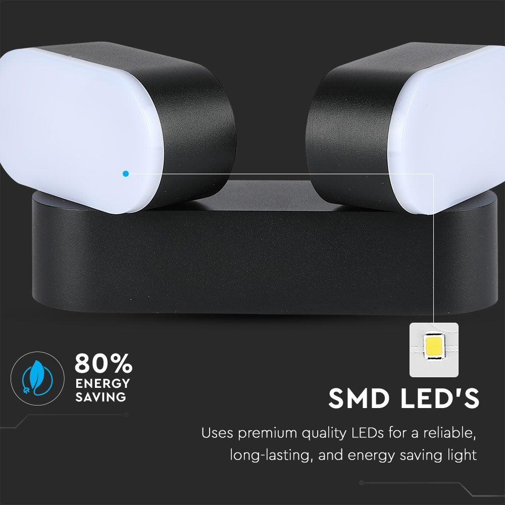 12W Lampa ścienna LED / Barwa:3000K / Obudowa: Czarna