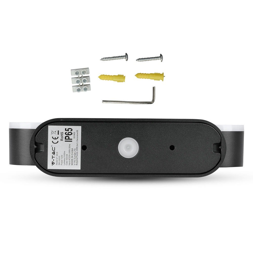 12W Lampa ścienna LED / Barwa:3000K / Obudowa: Czarna